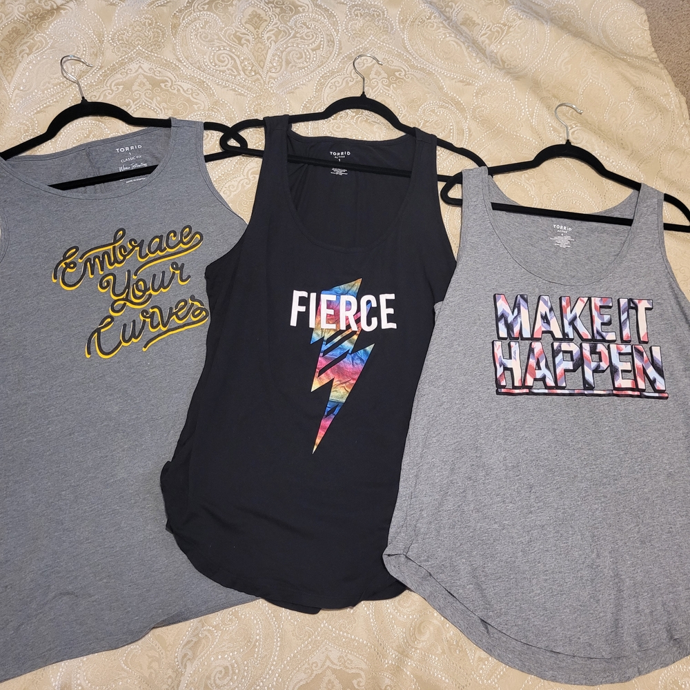 Torrid Active Graphic Tank Tops - Set/Bundle of Three Size 1X